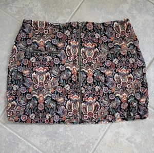 American Eagle Velvet Mini Skirt - Tapestry Zipper